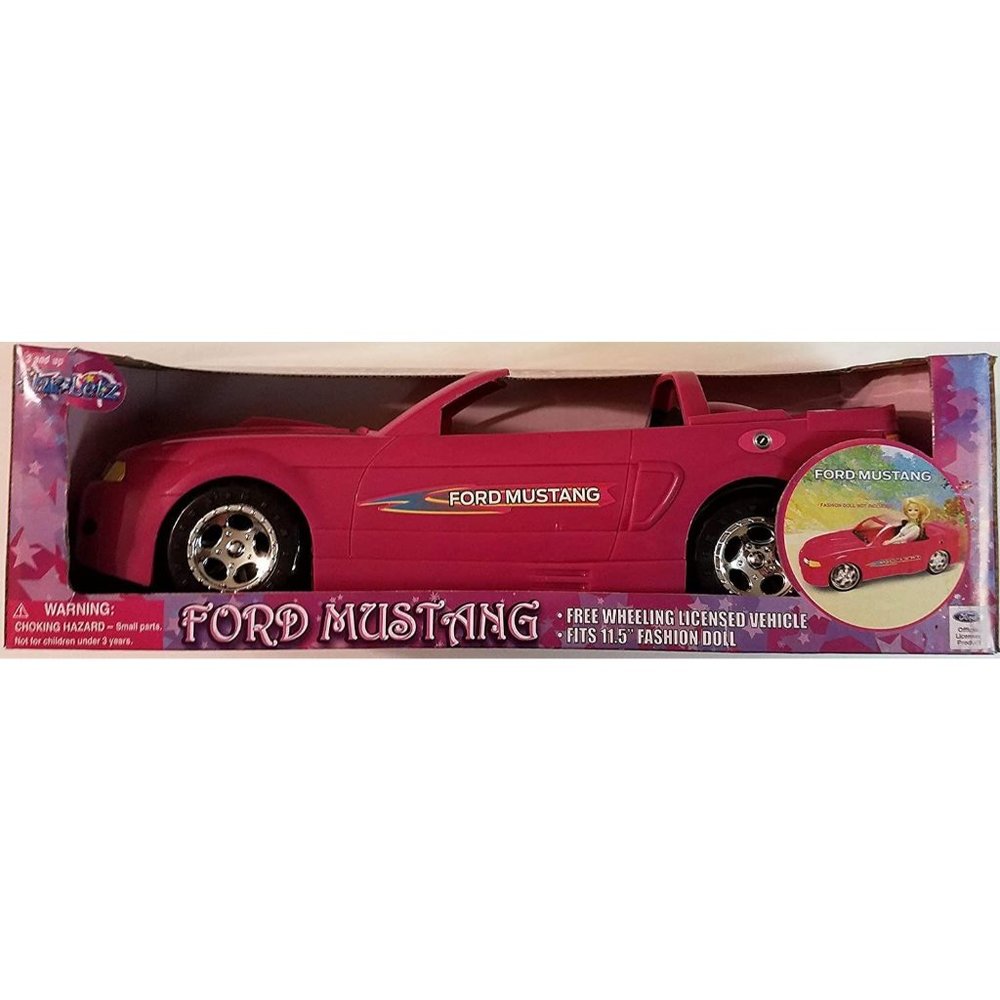 Pink Ford Mustang Free Wheeling Convertible Sports Car for Dolls 2 - Picture 3 of 7
